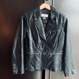 Gorgeous snake print leather jacket.